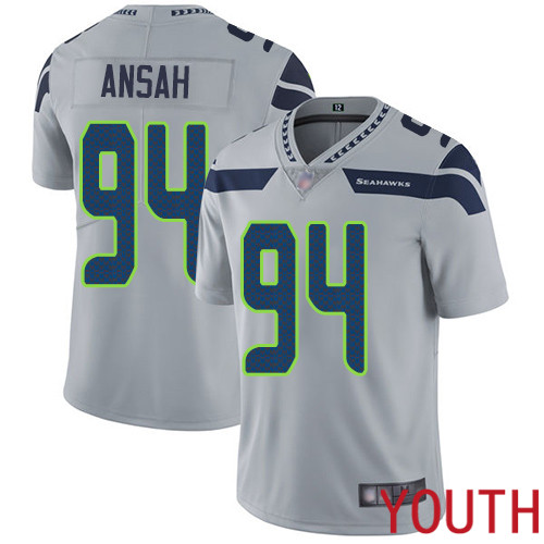 Seattle Seahawks Limited Grey Youth Ezekiel Ansah Alternate Jersey NFL Football #94 Vapor Untouchable->youth nfl jersey->Youth Jersey